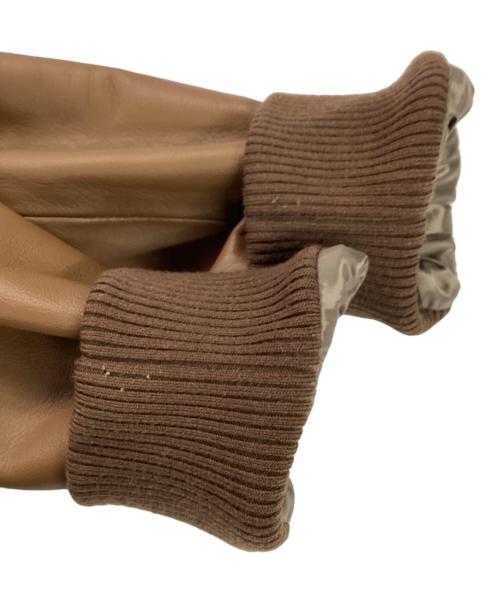 EPOCA UOMO（エポカ ウォモ）EPOCA UOMO (エポカ ウォモ) リアル ムートン レザー コンビジャケット ブラウン サイズ:46の古着・服飾アイテム