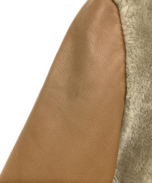 EPOCA UOMO（エポカ ウォモ）EPOCA UOMO (エポカ ウォモ) リアル ムートン レザー コンビジャケット ブラウン サイズ:46の古着・服飾アイテム