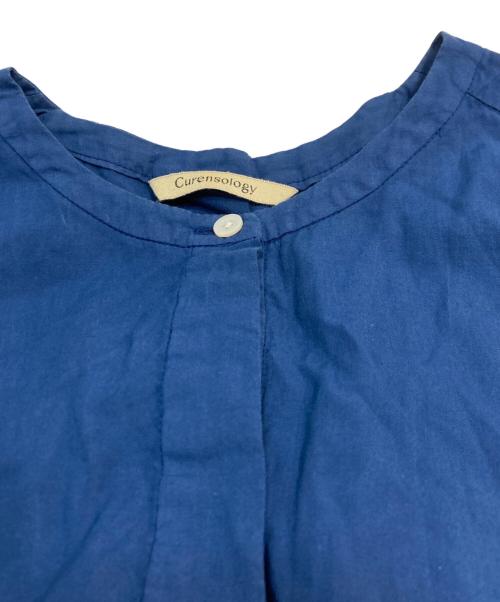 Curensology（カレンソロジー）Curensology (カレンソロジー) プリーツ切替ノースリーブワンピース ネイビー サイズ:Fの古着・服飾アイテム