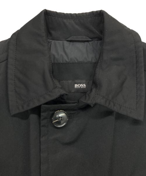 BOSS HUGO BOSS（ボス ヒューゴボス）BOSS HUGO BOSS (ボス ヒューゴボス) コットンポリステンカラーコート ブラック サイズ:48の古着・服飾アイテム