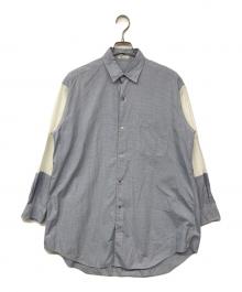 Y's for men（ワイズフォーメン）の古着「チェック切替シャツ」｜ブルー