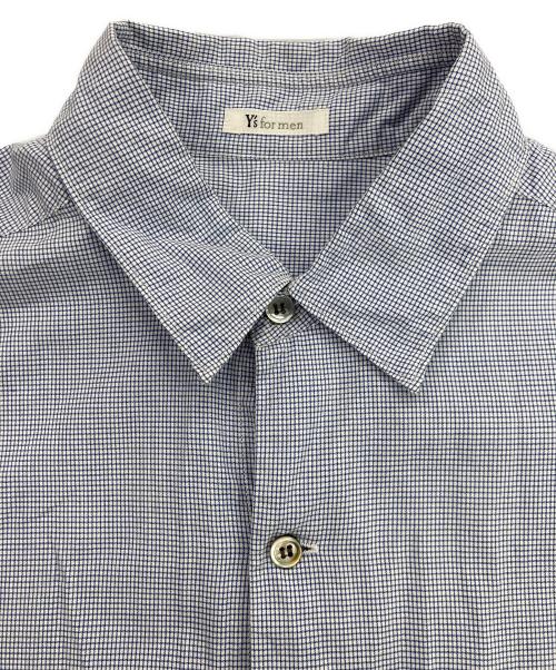 Y's for men（ワイズフォーメン）Y's for men (ワイズフォーメン) チェック切替シャツ ブルー サイズ:記載なしの古着・服飾アイテム