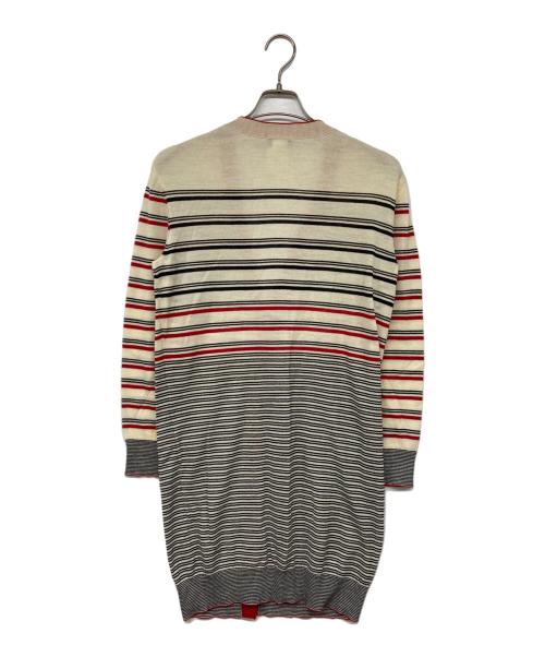 CHANEL（シャネル）CHANEL (シャネル) ココマークボタンロングボーダーカーディガン ホワイト サイズ:38の古着・服飾アイテム