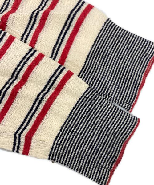 CHANEL（シャネル）CHANEL (シャネル) ココマークボタンロングボーダーカーディガン ホワイト サイズ:38の古着・服飾アイテム