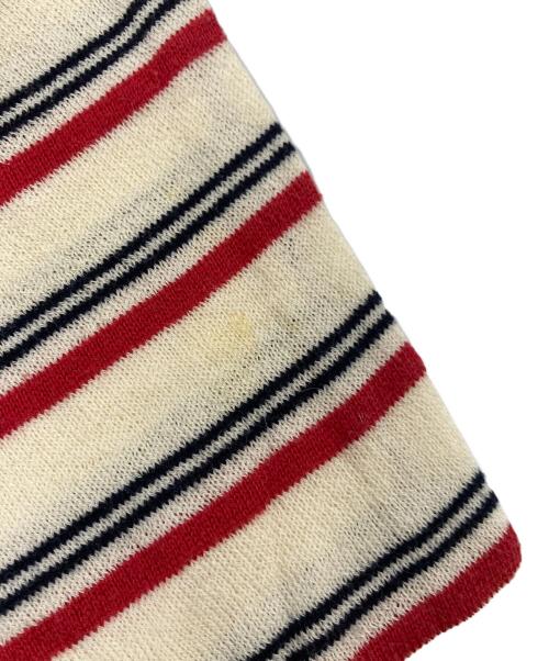 CHANEL（シャネル）CHANEL (シャネル) ココマークボタンロングボーダーカーディガン ホワイト サイズ:38の古着・服飾アイテム