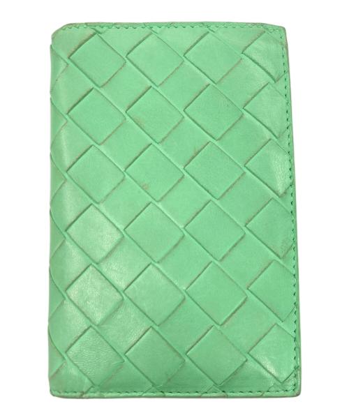 BOTTEGA VENETA（ボッテガベネタ）BOTTEGA VENETA (ボッテガベネタ) イントレチャート 2つ折りファスナーウォレット 財布 グリーンの古着・服飾アイテム