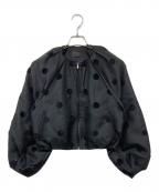 TOMORROW LAND collectionトゥモローランドコレクション）の古着「モールドットジャカード ジップアップブルゾン」｜ブラック