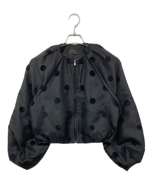 TOMORROW LAND collection（トゥモローランドコレクション）TOMORROW LAND collection (トゥモローランドコレクション) モールドットジャカード ジップアップブルゾン ブラック サイズ:36の古着・服飾アイテム