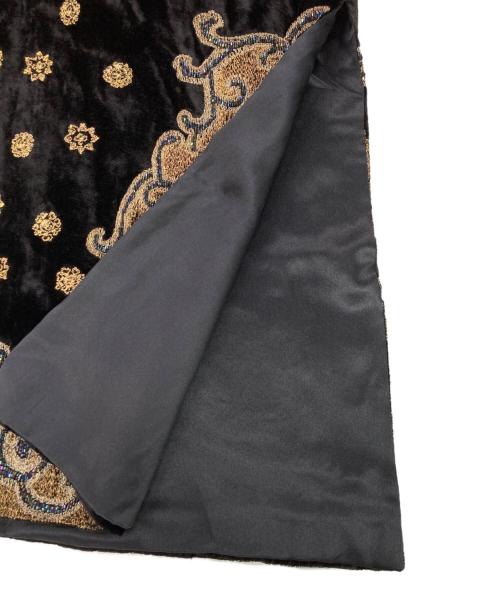 ETRO（エトロ）ETRO (エトロ) ベロアエンブロイダリーN/Sワンピース  ブラック サイズ:46の古着・服飾アイテム