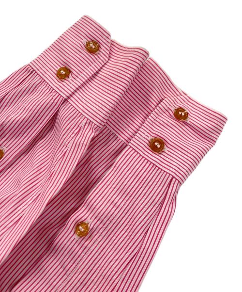 Vivienne Westwood man（ヴィヴィアン ウェストウッド マン）Vivienne Westwood man (ヴィヴィアン ウェストウッド マン) ストライプオーブロゴシャツ ピンク サイズ:44の古着・服飾アイテム
