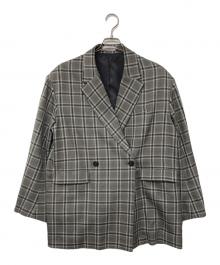 MAISON SPECIAL（メゾンスペシャル）の古着「チェックダブルジャケット」｜グレー