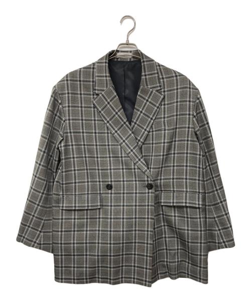 MAISON SPECIAL（メゾンスペシャル）MAISON SPECIAL (メゾンスペシャル) チェックダブルジャケット グレー サイズ:FREEの古着・服飾アイテム