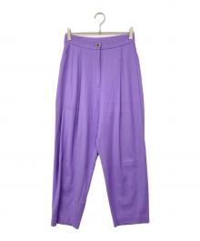 NATASHA ZINKO（ナターシャジンコ）の古着「ワイドタックスラックス プリーツパンツ」｜パープル