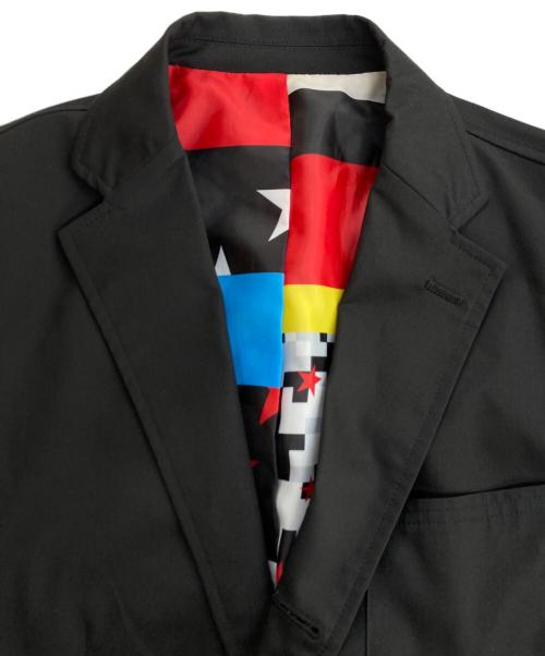 uniform experiment（ユニフォームエクスペリメント）uniform experiment (ユニフォームエクスペリメント) STRETCH GABARDINE 3 BUTTON JACKET ストレッチギャバジン 3B JKT ブラック サイズ:2の古着・服飾アイテム