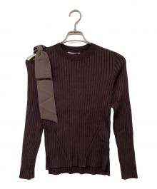 Mystrada（マイストラーダ）の古着「オープンショルダーリボンニット」｜ブラウン