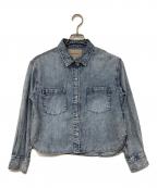 JUSGLITTYジャスグリッティー）の古着「クロップドデニムシャツ」｜インディゴ