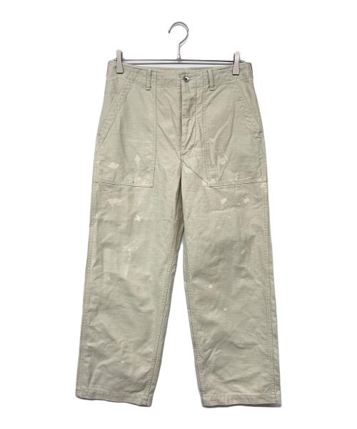 AURALEE（オーラリー）AURALEE (オーラリー) WASHED BAGGY SATIN BLEACHED BAKER PANTS / ウォッシュド バギーサテン ブリーチド ベイカーパンツ アイボリー サイズ:3の古着・服飾アイテム