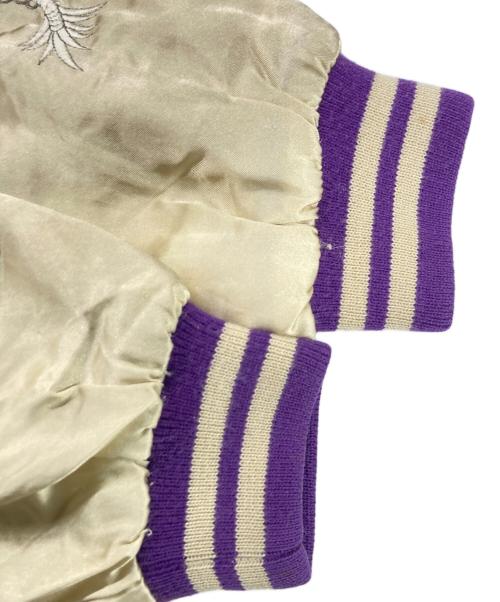 BOURBON HOUSE（バーボンハウス）BOURBON HOUSE (バーボンハウス) スカジャン ホワイト×パープル サイズ:不明の古着・服飾アイテム