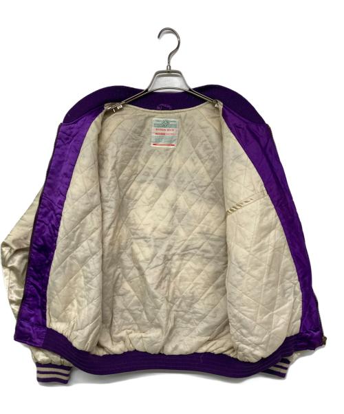 BOURBON HOUSE（バーボンハウス）BOURBON HOUSE (バーボンハウス) スカジャン ホワイト×パープル サイズ:不明の古着・服飾アイテム