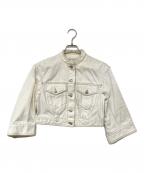DRIES VAN NOTENドリスヴァンノッテン）の古着「ノーカラーデニムジャケット」｜アイボリー