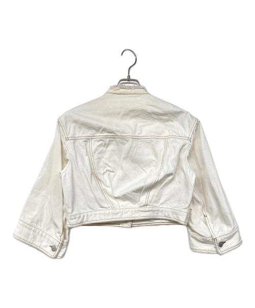 DRIES VAN NOTEN（ドリスヴァンノッテン）DRIES VAN NOTEN (ドリスヴァンノッテン) ノーカラーデニムジャケット アイボリー サイズ:36の古着・服飾アイテム