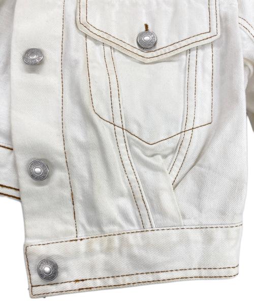 DRIES VAN NOTEN（ドリスヴァンノッテン）DRIES VAN NOTEN (ドリスヴァンノッテン) ノーカラーデニムジャケット アイボリー サイズ:36の古着・服飾アイテム