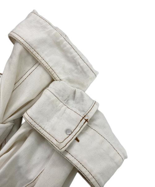 DRIES VAN NOTEN（ドリスヴァンノッテン）DRIES VAN NOTEN (ドリスヴァンノッテン) ノーカラーデニムジャケット アイボリー サイズ:36の古着・服飾アイテム