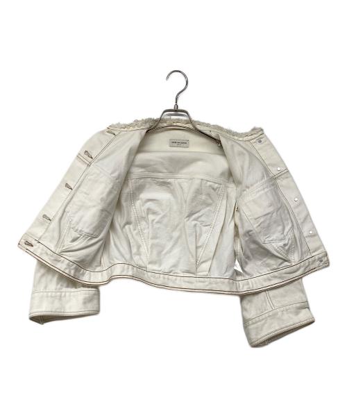 DRIES VAN NOTEN（ドリスヴァンノッテン）DRIES VAN NOTEN (ドリスヴァンノッテン) ノーカラーデニムジャケット アイボリー サイズ:36の古着・服飾アイテム