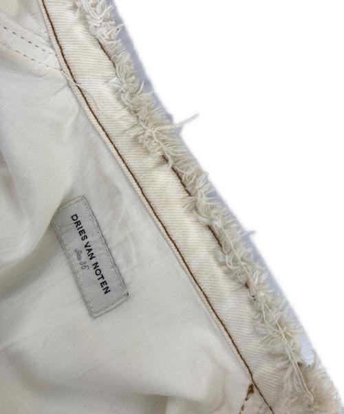 DRIES VAN NOTEN（ドリスヴァンノッテン）DRIES VAN NOTEN (ドリスヴァンノッテン) ノーカラーデニムジャケット アイボリー サイズ:36の古着・服飾アイテム