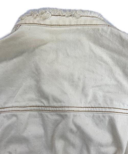 DRIES VAN NOTEN（ドリスヴァンノッテン）DRIES VAN NOTEN (ドリスヴァンノッテン) ノーカラーデニムジャケット アイボリー サイズ:36の古着・服飾アイテム