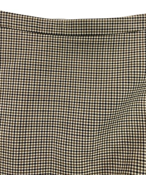 BALENCIAGA（バレンシアガ）BALENCIAGA (バレンシアガ) カットデザインチェックスカート ブラウン サイズ:34の古着・服飾アイテム