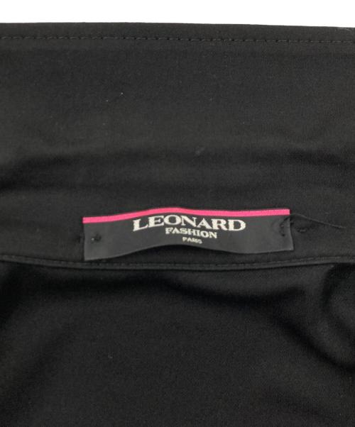 LEONARD（レオナール）LEONARD (レオナール) 幾何学ベルテッドカンカンワンピース ブラック サイズ:Mの古着・服飾アイテム