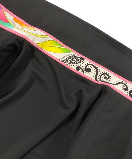 LEONARD（レオナール）LEONARD (レオナール) 幾何学ベルテッドカンカンワンピース ブラック サイズ:Mの古着・服飾アイテム