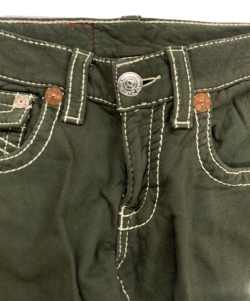 TRUE RELIGION（トゥルー レリジョン）TRUE RELIGION (トゥルー レリジョン) ステッチスウェットフレアパンツ グリーン サイズ:W29の古着・服飾アイテム