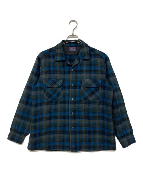 PENDLETON（ペンドルトン）PENDLETON (ペンドルトン) 60's オンブレボードシャツ ブルー サイズ:Lの古着・服飾アイテム