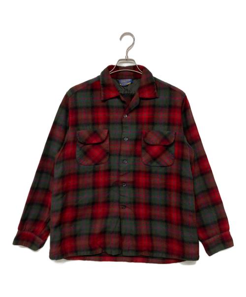 PENDLETON（ペンドルトン）PENDLETON (ペンドルトン) 60's オンブレボードシャツ グリーン×レッド サイズ:Lの古着・服飾アイテム