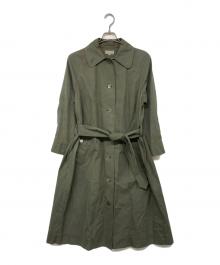 MARGARET HOWELL（マーガレットハウエル）の古着「コットンステンカラーコート」｜オリーブ