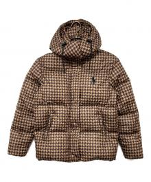 POLO RALPH LAUREN（ポロ・ラルフローレン）の古着「ウォーターリペラント ハウンドトゥース 千鳥柄 ダウンジャケット」｜ブラウン