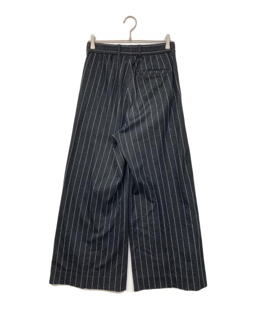 masu（エムエーエスユー）masu (エムエーエスユー) CLASSIC EASY TROUSERS / イージーパンツ ブラック×ホワイト サイズ:44の古着・服飾アイテム