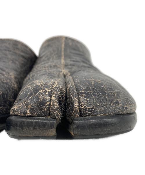 Martin Margiela22（マルタン・マルジェラ22）Martin Margiela22 (マルタン・マルジェラ22) TABI BABOUCHE タビバブーシュ レザーシューズ クラック加工 ブラック サイズ:43の古着・服飾アイテム