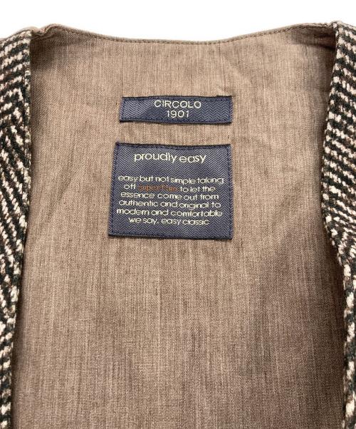 CIRCOLO 1901（チルコロ1901）CIRCOLO 1901 (チルコロ1901) ヘリンボーンプリント ジレ ベスト ブラウン サイズ:48の古着・服飾アイテム
