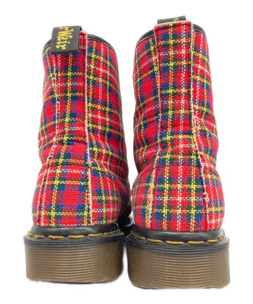 Dr.Martens（ドクターマーチン）Dr.Martens (ドクターマーチン) チェック柄8ホールブーツ レッド サイズ:4の古着・服飾アイテム