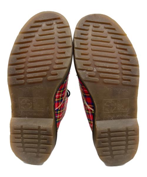 Dr.Martens（ドクターマーチン）Dr.Martens (ドクターマーチン) チェック柄8ホールブーツ レッド サイズ:4の古着・服飾アイテム