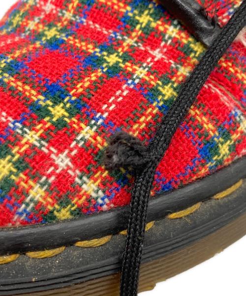 Dr.Martens（ドクターマーチン）Dr.Martens (ドクターマーチン) チェック柄8ホールブーツ レッド サイズ:4の古着・服飾アイテム