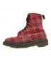Dr.Martens (ドクターマーチン) チェック柄8ホールブーツ レッド サイズ:4：10000円