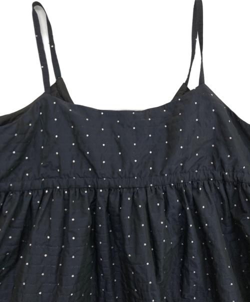 Curensology（カレンソロジー）Curensology (カレンソロジー) ドット刺繍キャミソールワンピース ネイビー×シルバー サイズ:Fの古着・服飾アイテム