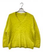 DRESSLAVEドレスレイブ）の古着「fox cashmere vneck pullover / フォックスカシミヤVネックニット」｜イエロー