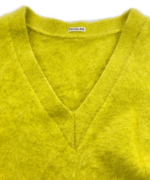 DRESSLAVE（ドレスレイブ）DRESSLAVE (ドレスレイブ) fox cashmere vneck pullover / フォックスカシミヤVネックニット イエロー サイズ:38の古着・服飾アイテム