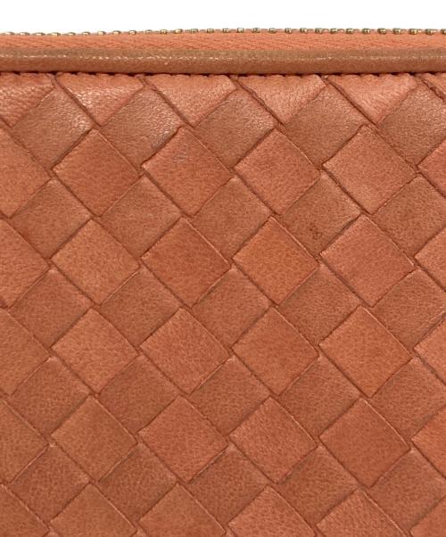 BOTTEGA VENETA（ボッテガベネタ）BOTTEGA VENETA (ボッテガベネタ) イントレチャート ラウンドファスナーウォレット 長財布 ピンクの古着・服飾アイテム