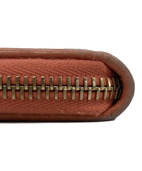 BOTTEGA VENETA（ボッテガベネタ）BOTTEGA VENETA (ボッテガベネタ) イントレチャート ラウンドファスナーウォレット 長財布 ピンクの古着・服飾アイテム